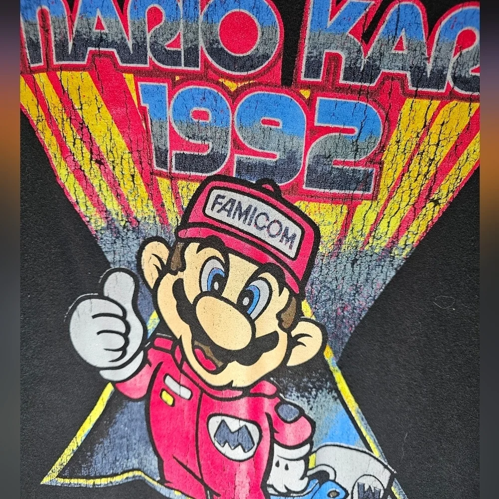 Black Mario Kart 1992 T-Shirt Size Large - Picture 2 of 3